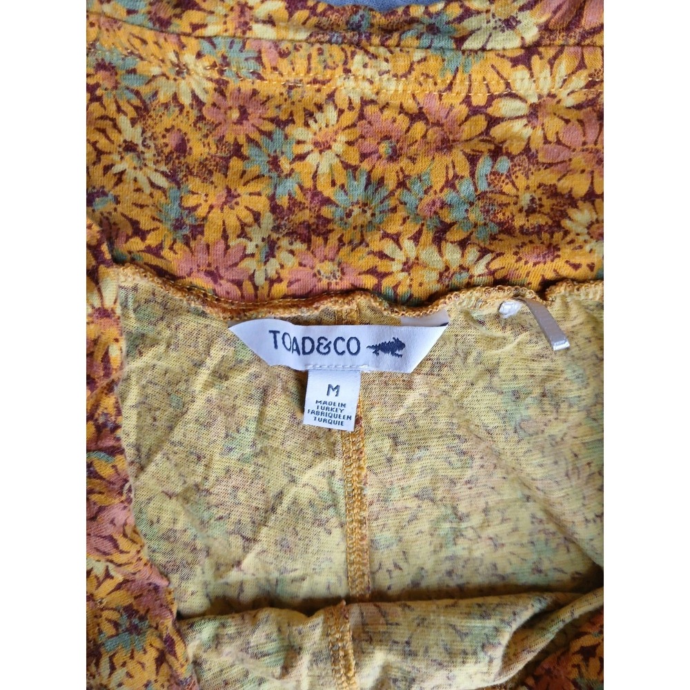 Toad Co Pants Medium Chaka Wide Leg Organic Cotton Floral Pull On Resort Beach - Picture 9 of 11